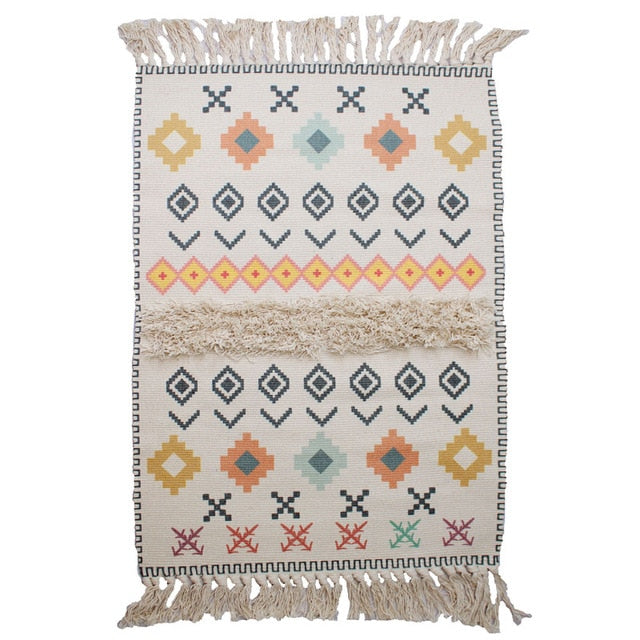 Tapis MinMarocco tricots 100% Coton tissés main | Bambou Calme