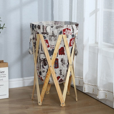 Panier à Linge pliable Petit Soleil en bois BIO | Bambou Calme