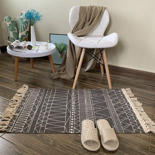 Tapis NordicDream croché à la Main | Bambou Calme