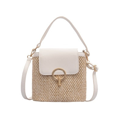 Sac Rond Paille Paris Flocky | Bambou Calme