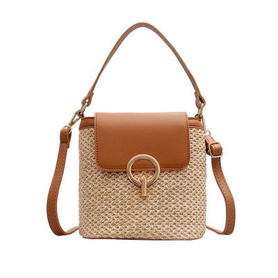 Sac Rond Paille Paris Flocky | Bambou Calme