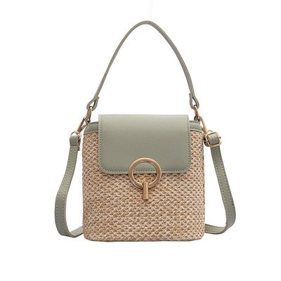 Sac Rond Paille Paris Flocky | Bambou Calme