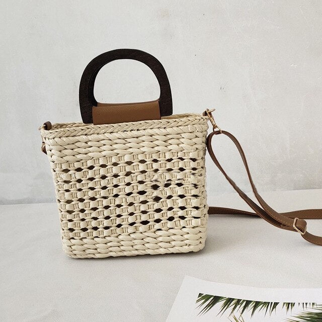 Cabas Paille Souple Croco Lille Vintage | Bambou Calme