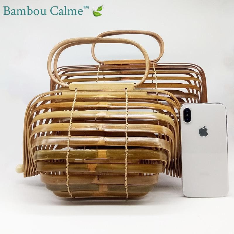 Cabas Bois Repliable Case Boho Café | Bambou Calme
