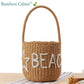 Cabas Paille Blanc Beach | Bambou Calme