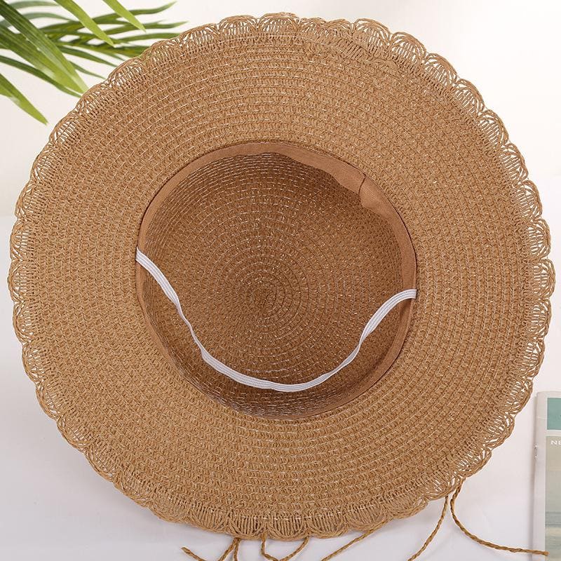 Chapeau de Paille Beige avec Fleurs L'Américaine | Bambou Calme