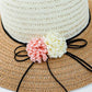 Chapeau de Paille Beige avec Fleurs La Pauline | Bambou Calme