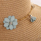 Chapeau de Paille Blanc avec Fleurs L'Américaine | Bambou Calme