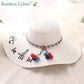 Chapeau de Paille Blanc avec Grelots I Want To See The Sea | Bambou Calme