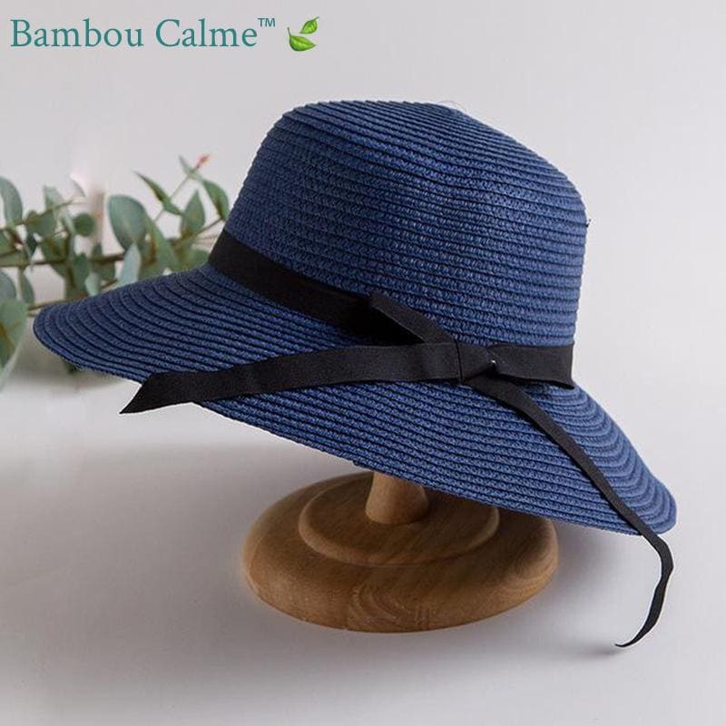 Chapeau de Paille Bleu Sunny | Bambou Calme