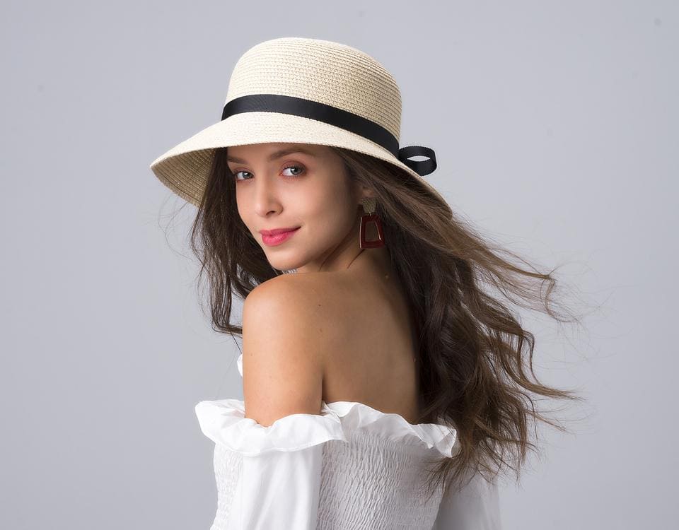 Chapeau de Paille Gris Lady Ocean | Bambou Calme