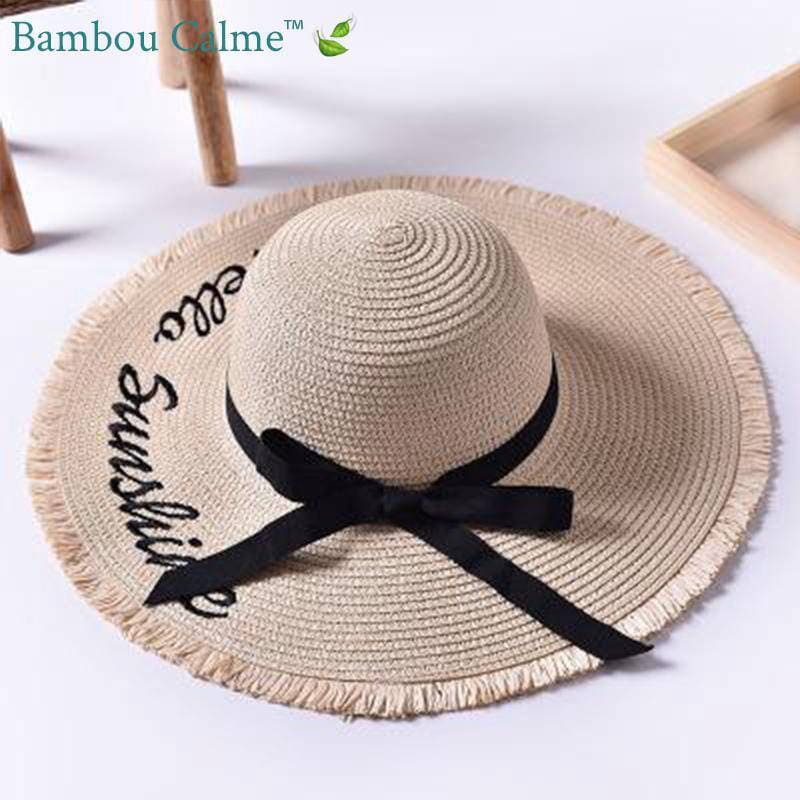 Chapeau de Paille Hello Sunshine Beige | Bambou Calme