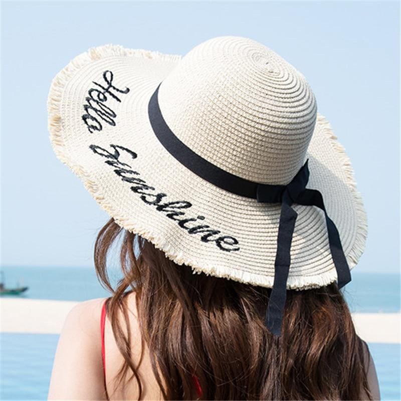 Chapeau de Paille Hello Sunshine Café | Bambou Calme