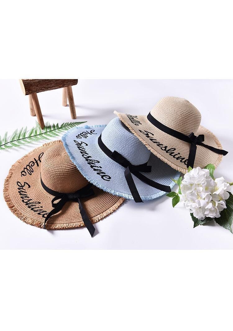 Chapeau de Paille Rouge Hello Sunshine | Bambou Calme