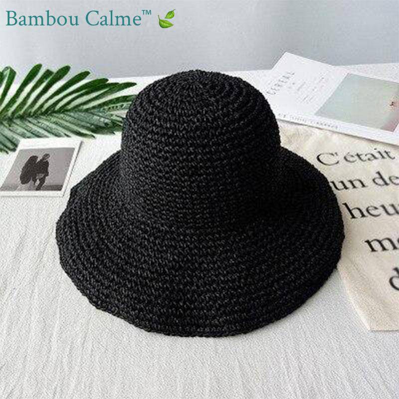 Chapeau de Paille Noir John | Bambou Calme