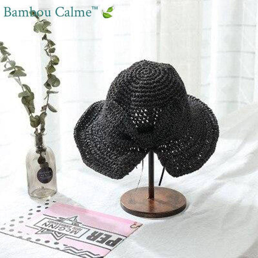 Chapeau de Paille Noir La Sudiste | Bambou Calme