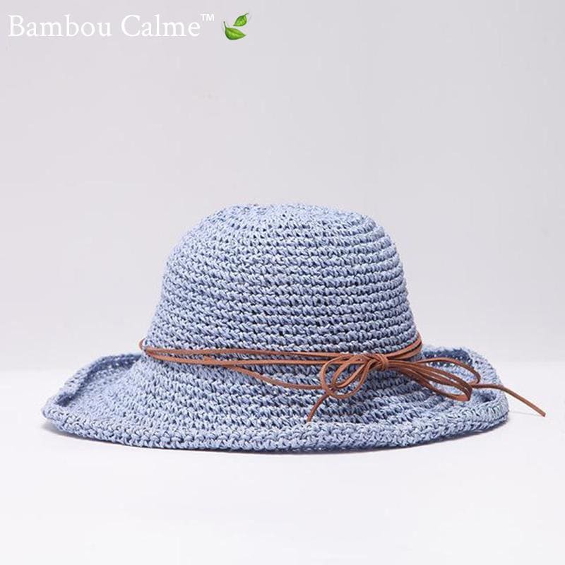 Chapeau de Paille Paysan Bleu | Bambou Calme