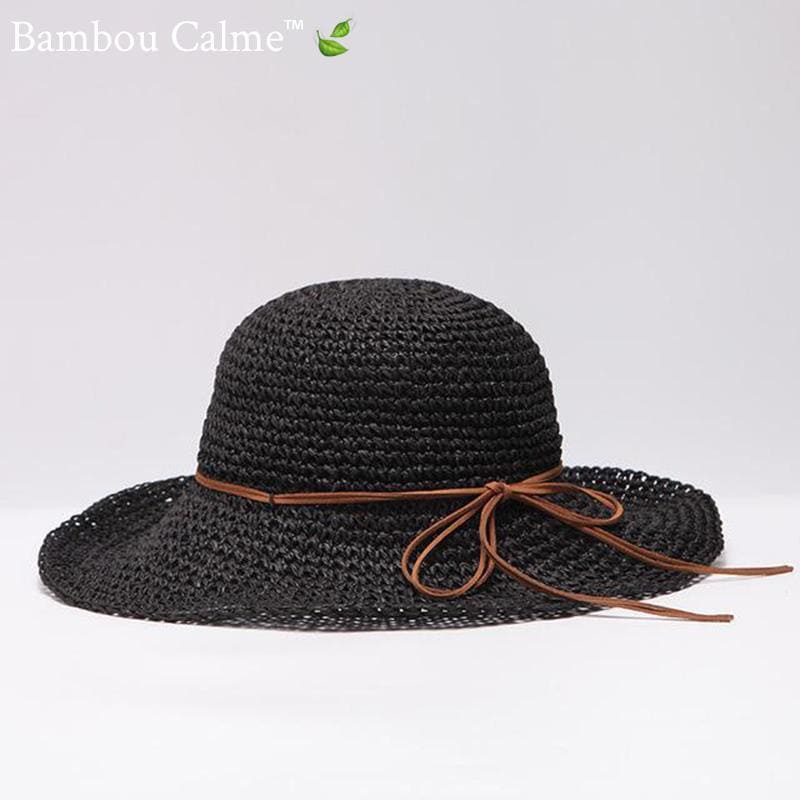 Chapeau de Paille Paysan Noir | Bambou Calme