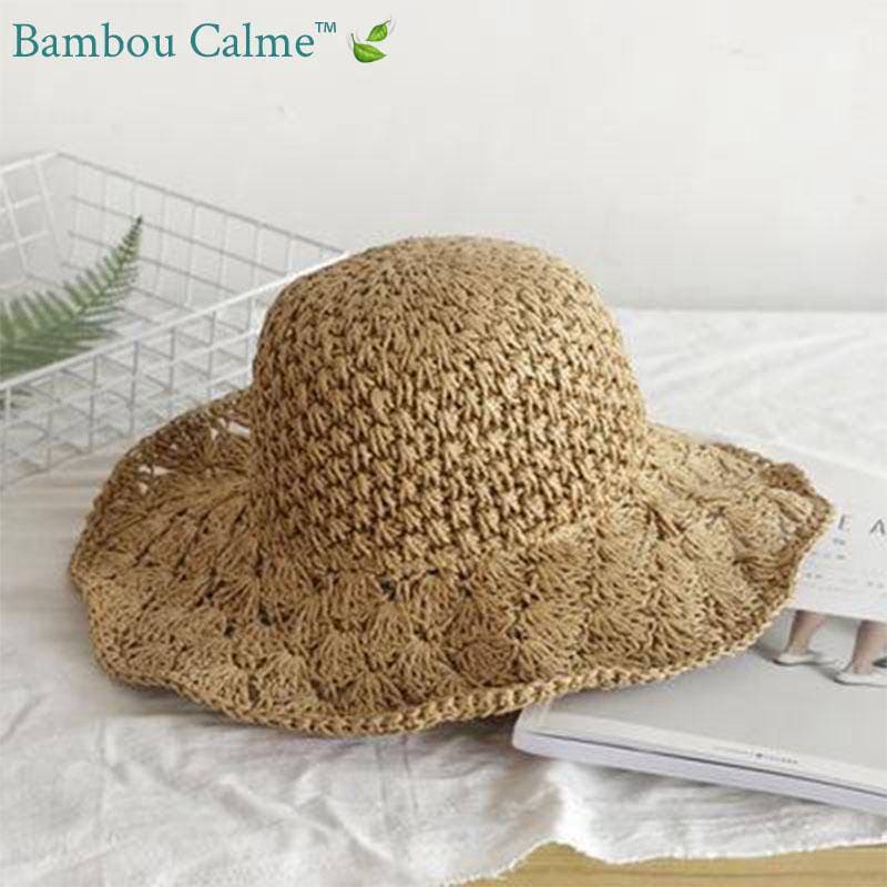 Chapeau de Paille Brun Rosalie | Bambou Calme