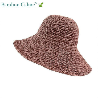 Chapeau de Paille Rose Pastel John | Bambou Calme