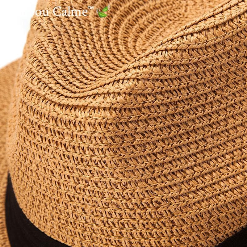 Chapeau de Paille avec Lanière Marron La Tropézienne Soleil | Bambou Calme