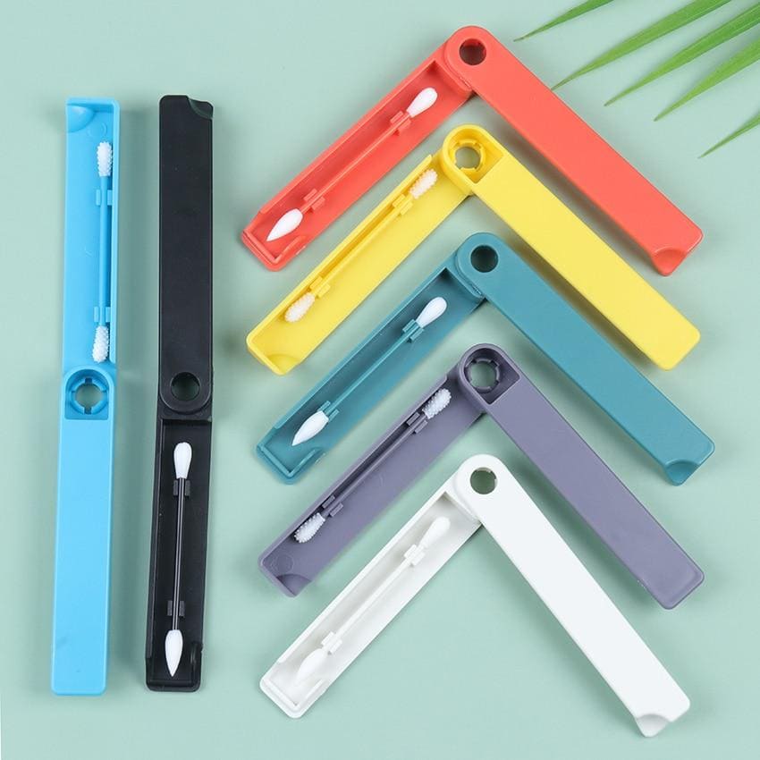 Coton-tige Réutilisable Écologique en Silicone Gris avec Double Embouts