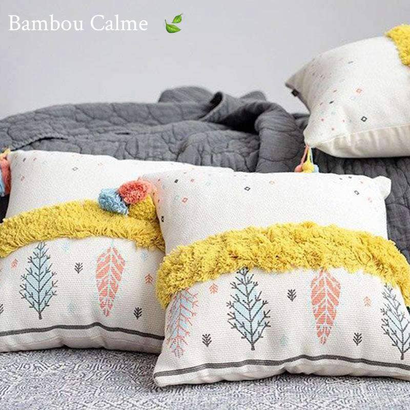 Coussin MinBambou tricots tissés 100% Coton | Bambou Calme