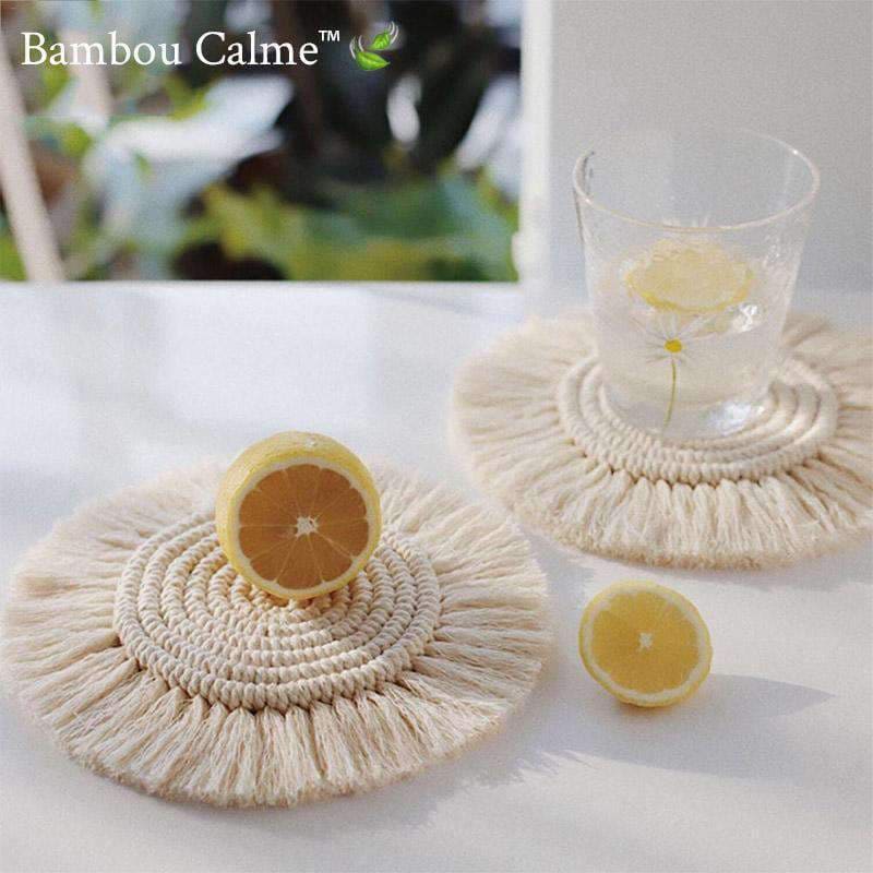 Dessous de verre MinMacram Coton pure | Bambou Calme™ 🍃