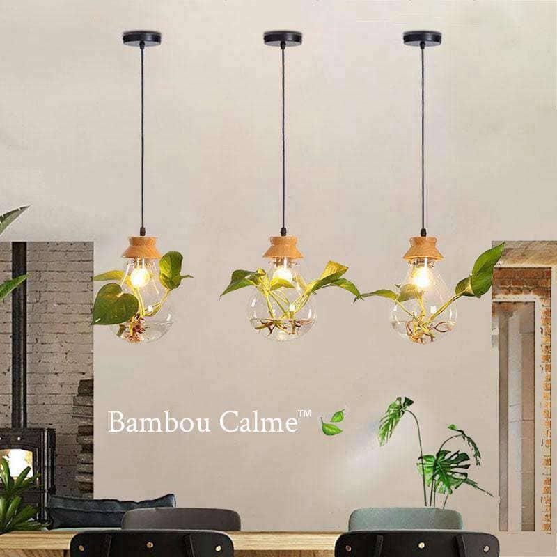 Lampe suspendue Bulles Végétales LED | Bambou Calme