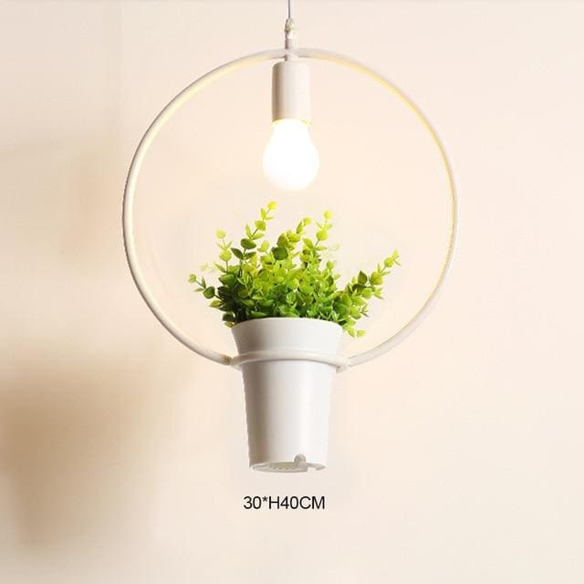 Lampes suspendues Végétales Acier Blanc LED | Bambou Calme