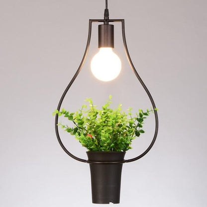 Lampes suspendues Végétales Acier Noir LED | Bambou Calme