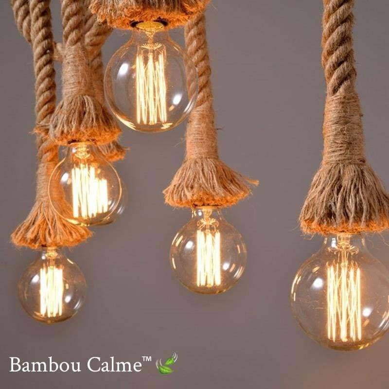 Lampe suspendue Corde style Tropical | Bambou Calme