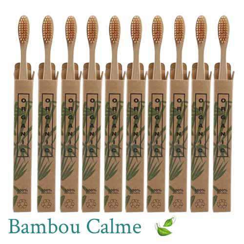 Lot de 10 Brosses à dents Bambou | Bambou Calme™ 🍃