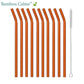 Pailles Pliées Oranges en Verre avec Goupillon | Bambou Calme