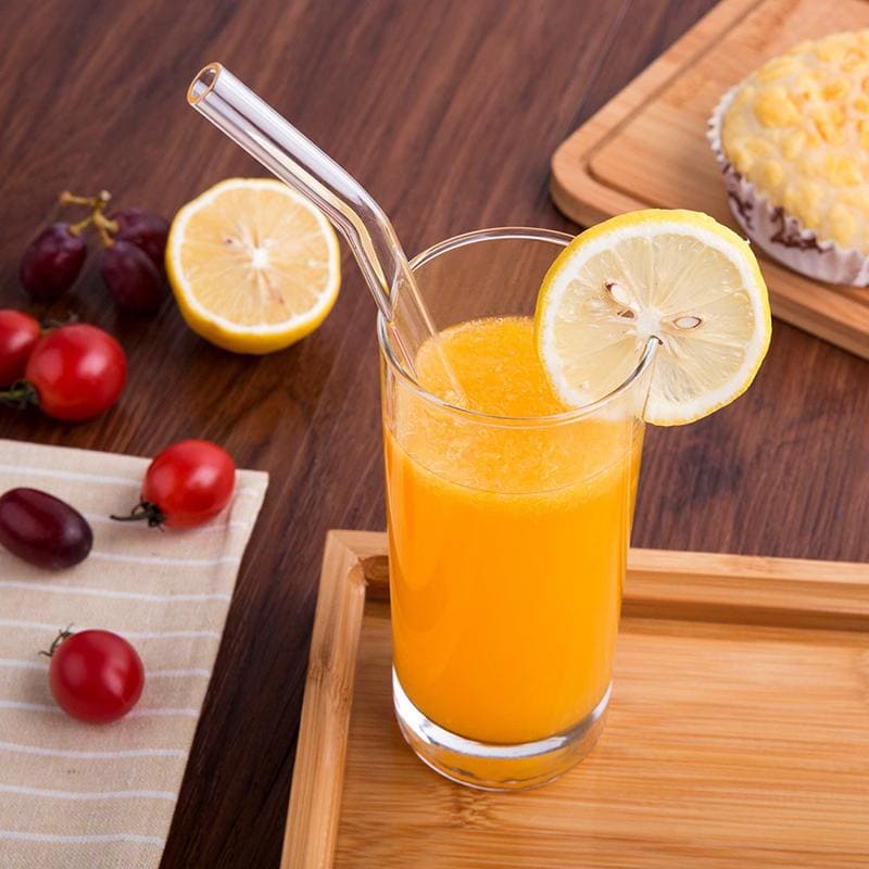 Pailles Pliées Vertes en Verre avec Goupillon | Bambou Calme