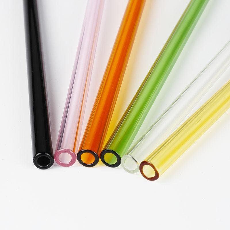 Pailles Bleues en Verre avec Étui Crème et Goupillon | Bambou Calme