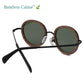 Lunettes de Soleil en Bois Vertes Rolo | Bambou Calme