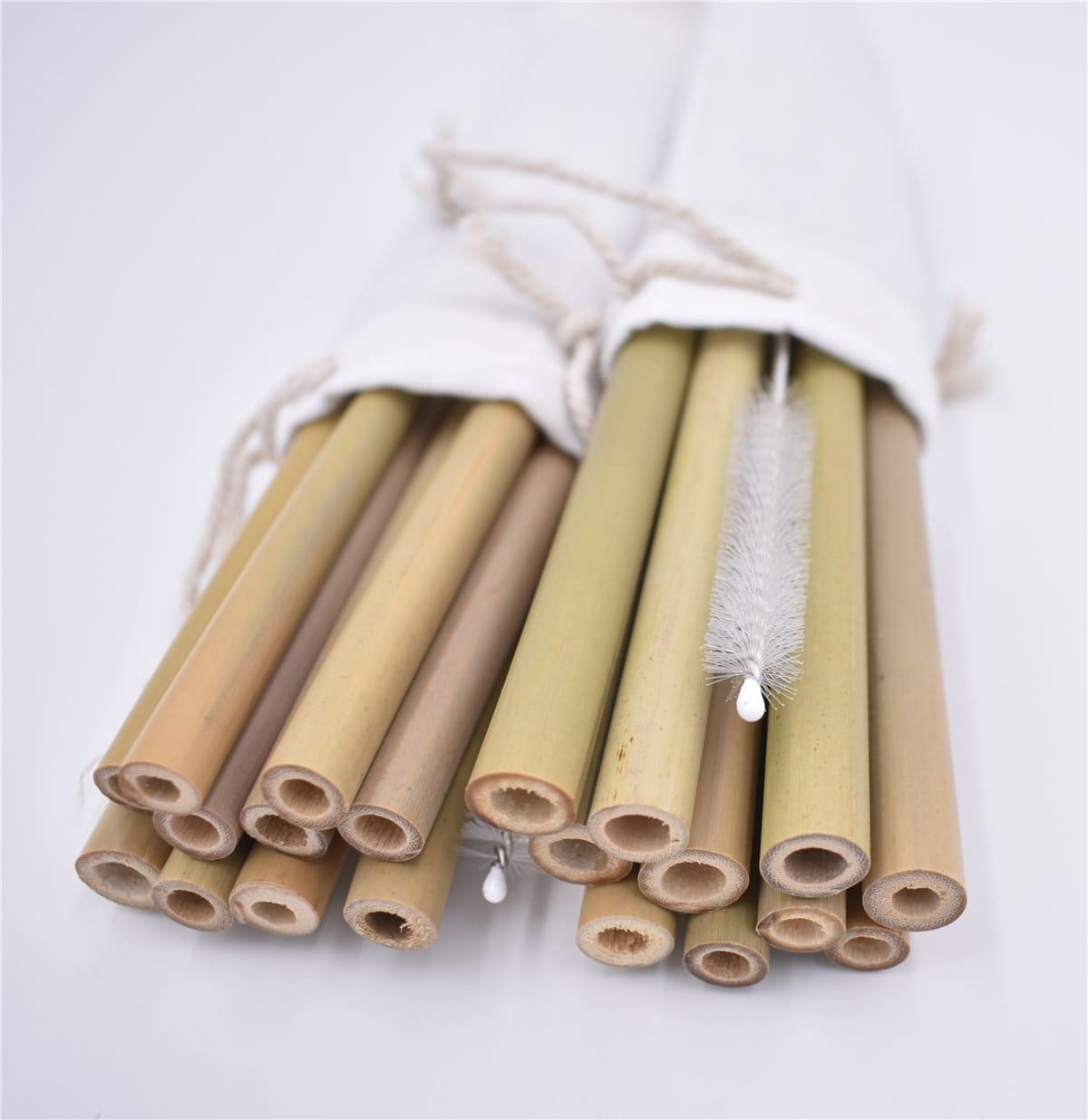 Pailles en Bambou Nature avec Pochette | Bambou Calme