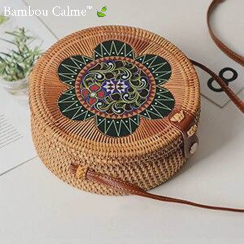 Sac Paille Rond <br>Little Rotin Macou Style