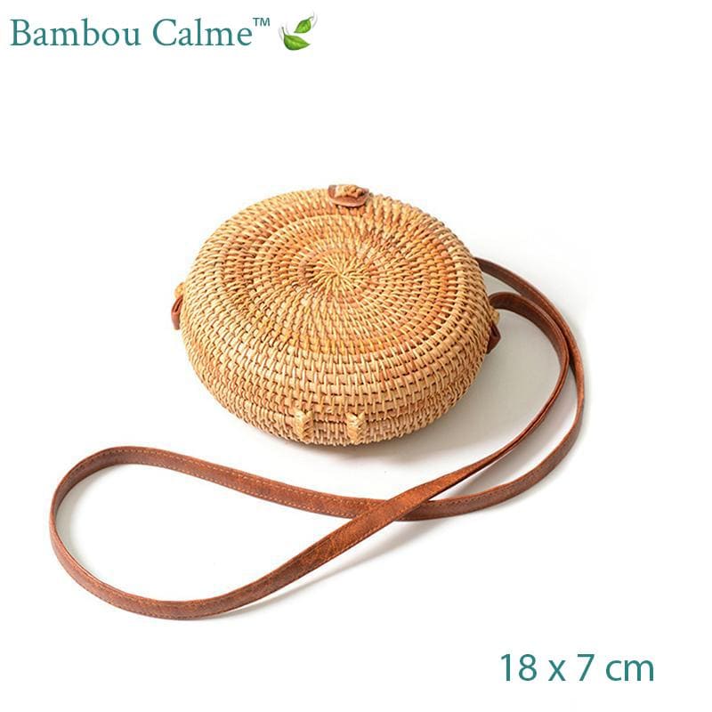Sac Rond Paille Labyrinthe | Bambou Calme
