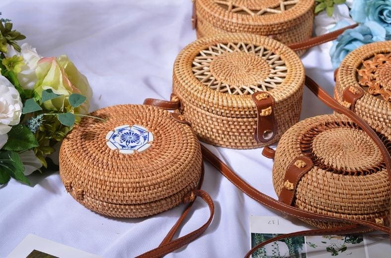 Sac Rond Paille Sourire | Bambou Calme