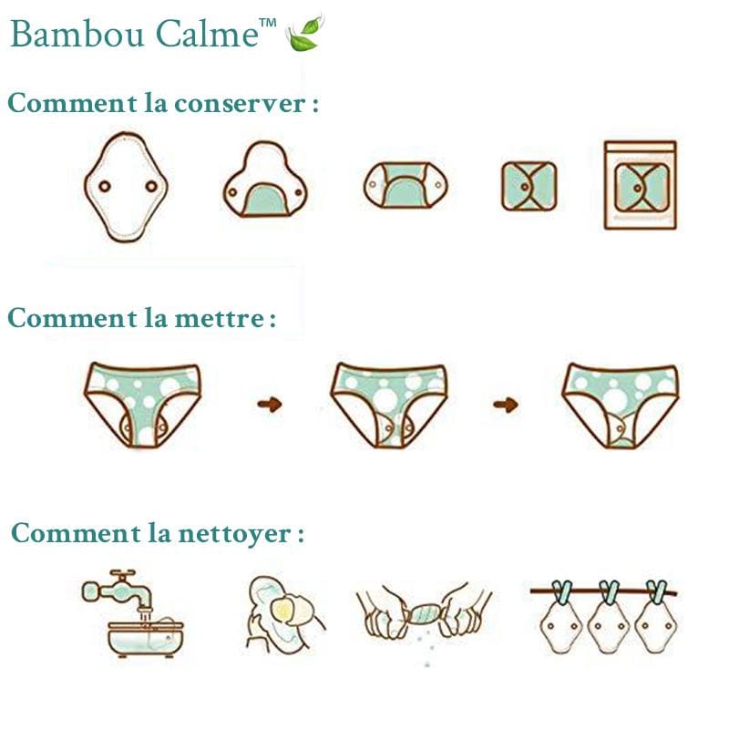 Serviettes Hygiéniques Lavables Nature | Bambou Calme