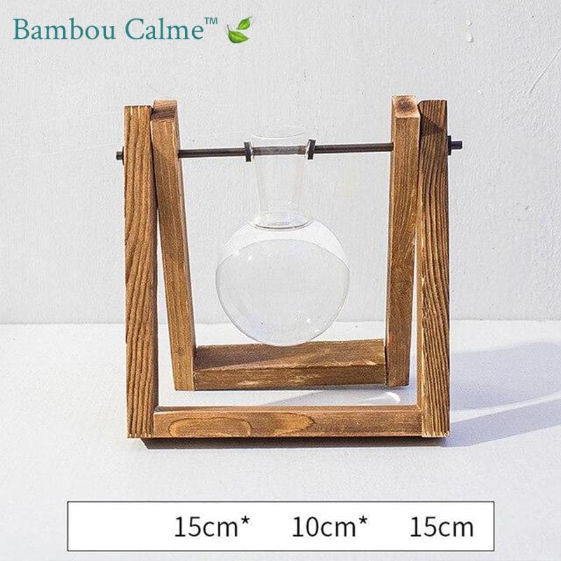 Support ChiMin en Bois avec Vases MiniNord | Bambou Calme