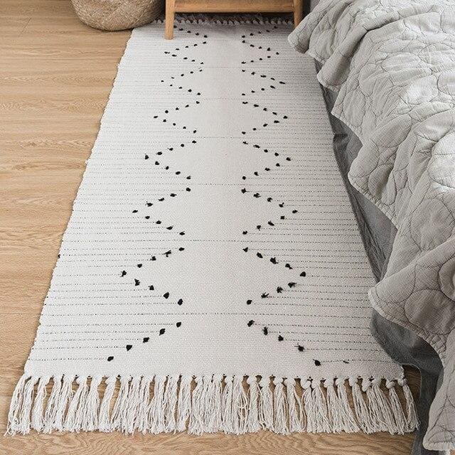 Tapis MinFrange tricots 100% Coton tissés main | Bambou Calme