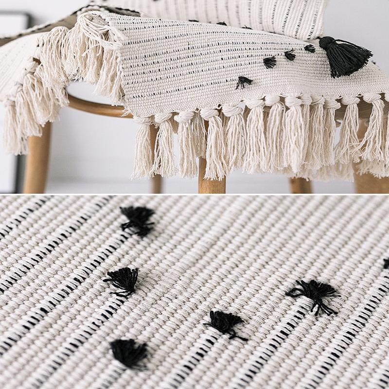 Tapis MinFrange tricots 100% Coton tissés main | Bambou Calme