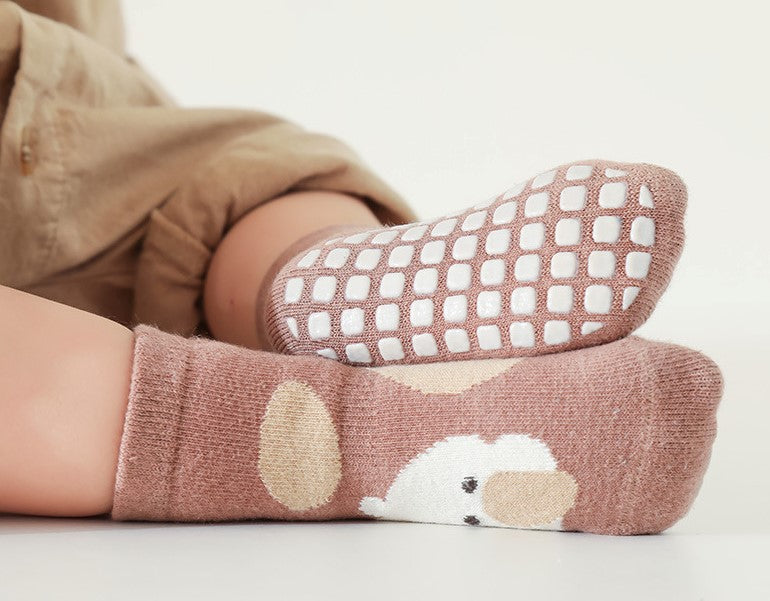 Chaussettes antidérapantes pour bébé (Lot de 5) - Petits animaux -