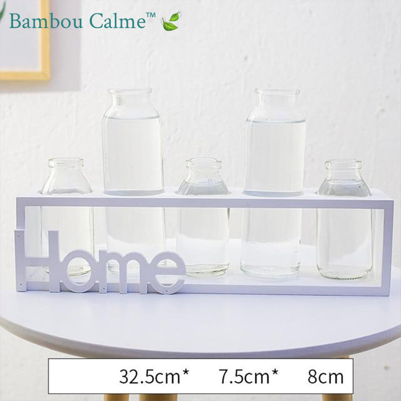 Support en Bois Home avec Vases MiniNord | Bambou Calme