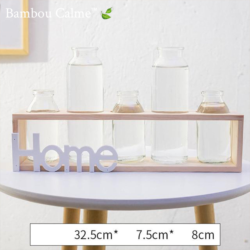 Support en Bois Home avec Vases MiniNord | Bambou Calme