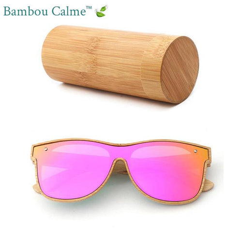 Lunettes de Soleil en Bois Roses Letter | Bambou Calme