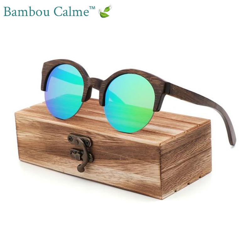 Lunettes de Soleil en Bois Vertes Calme | Bambou Calme